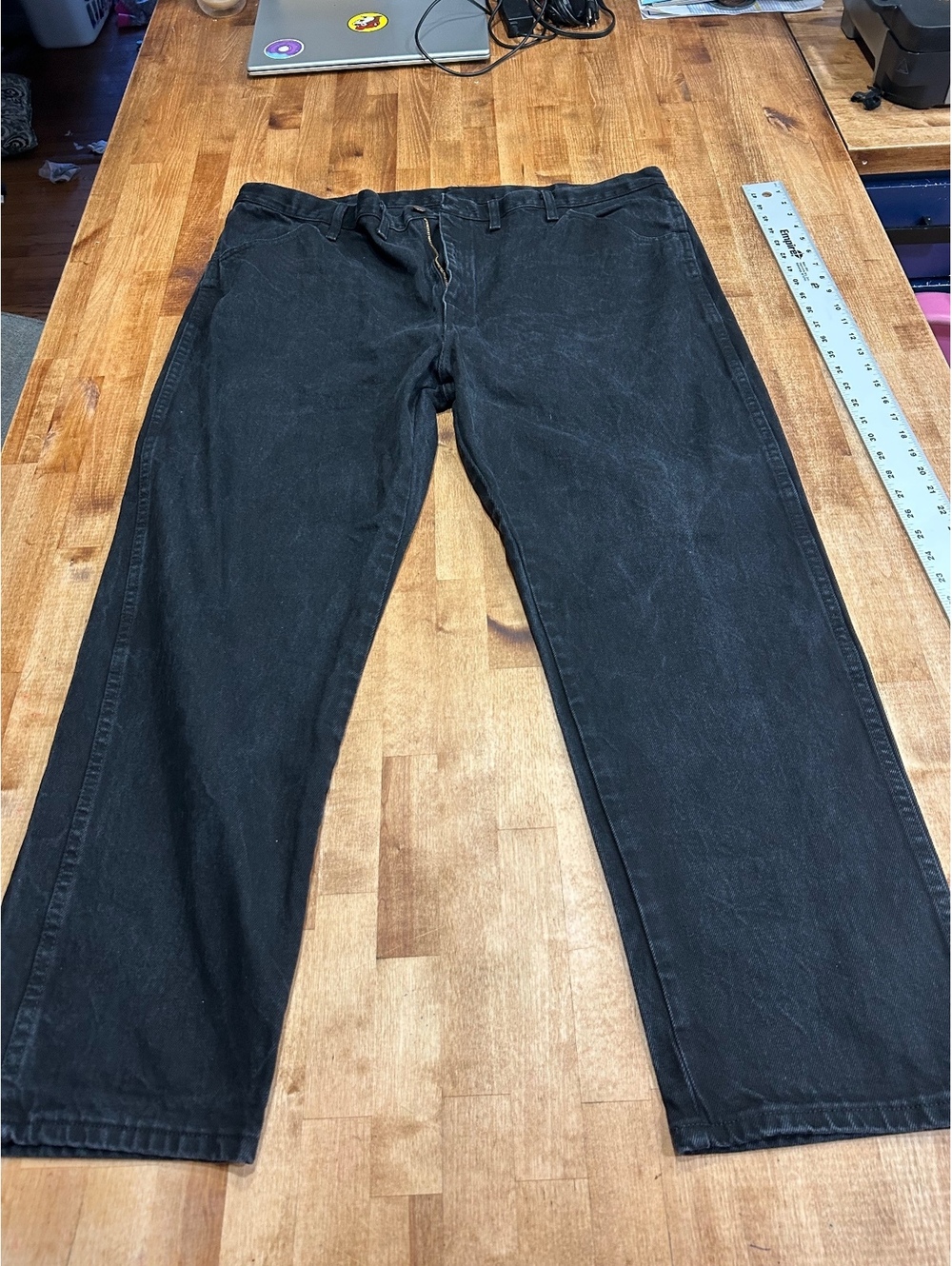 Rustler Men's Black Cotton Denim Jeans Size 44x30